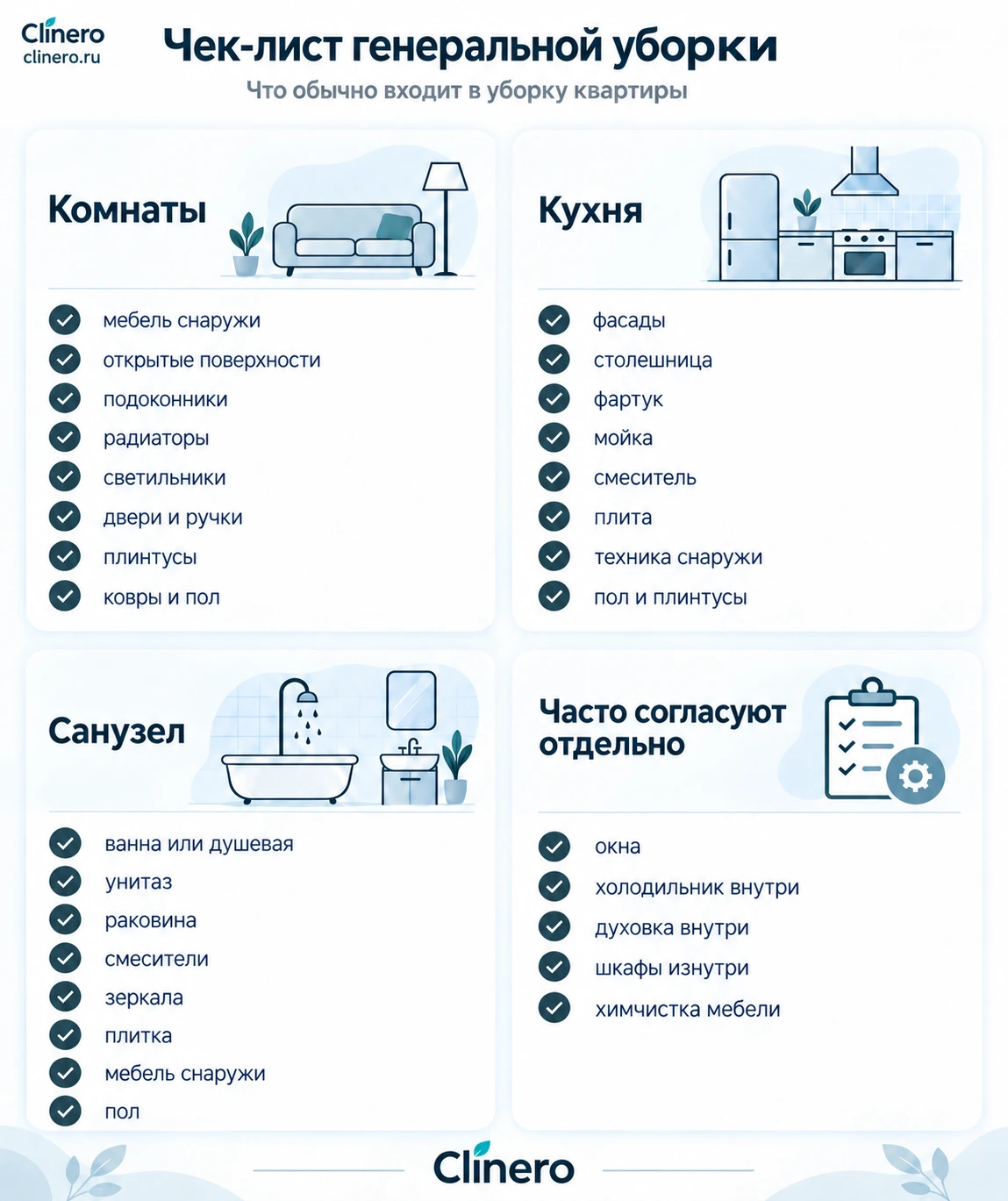 Чек-лист генеральной уборки квартиры