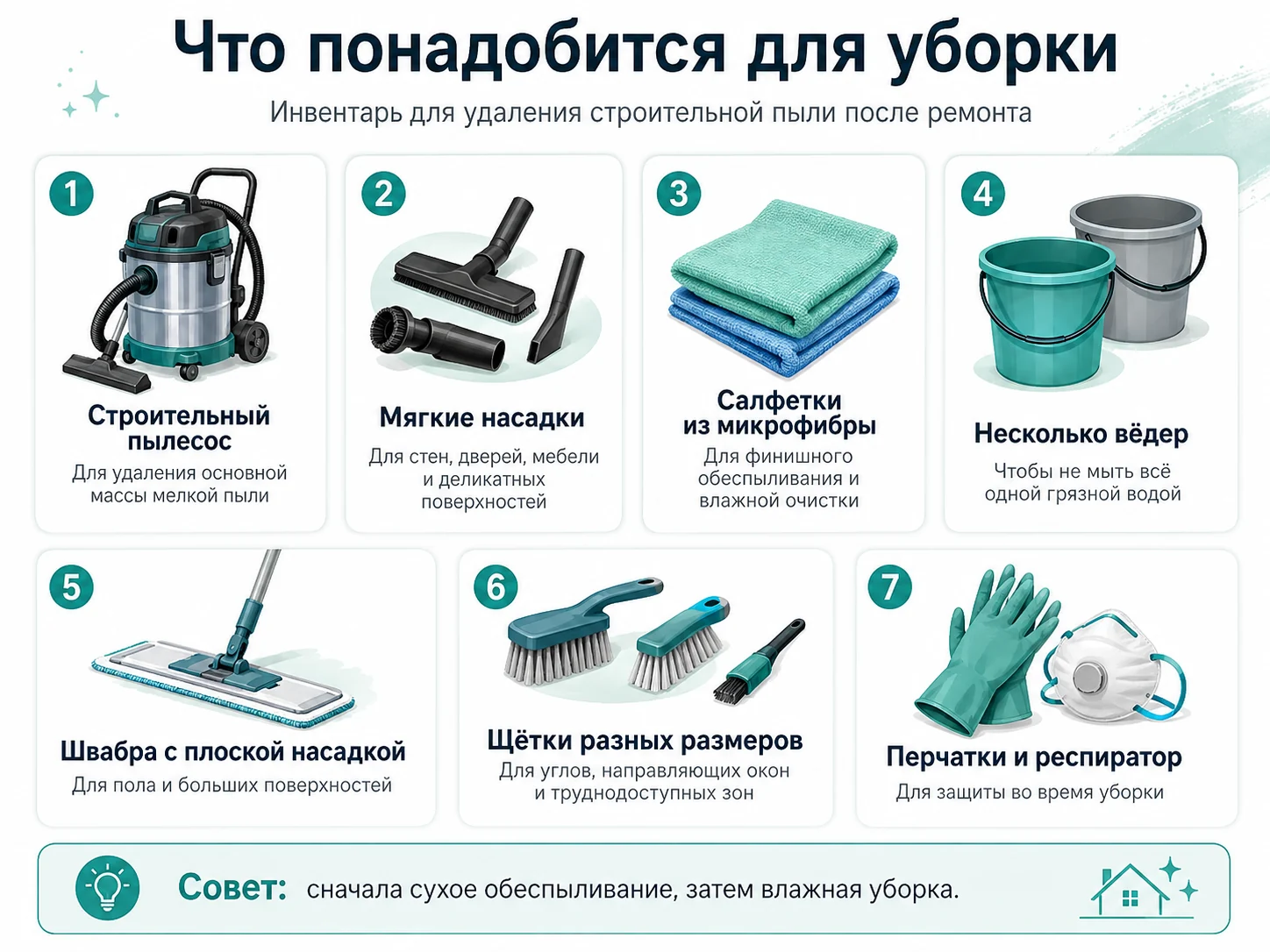 Что понадобится для удаления строительной пыли после ремонта