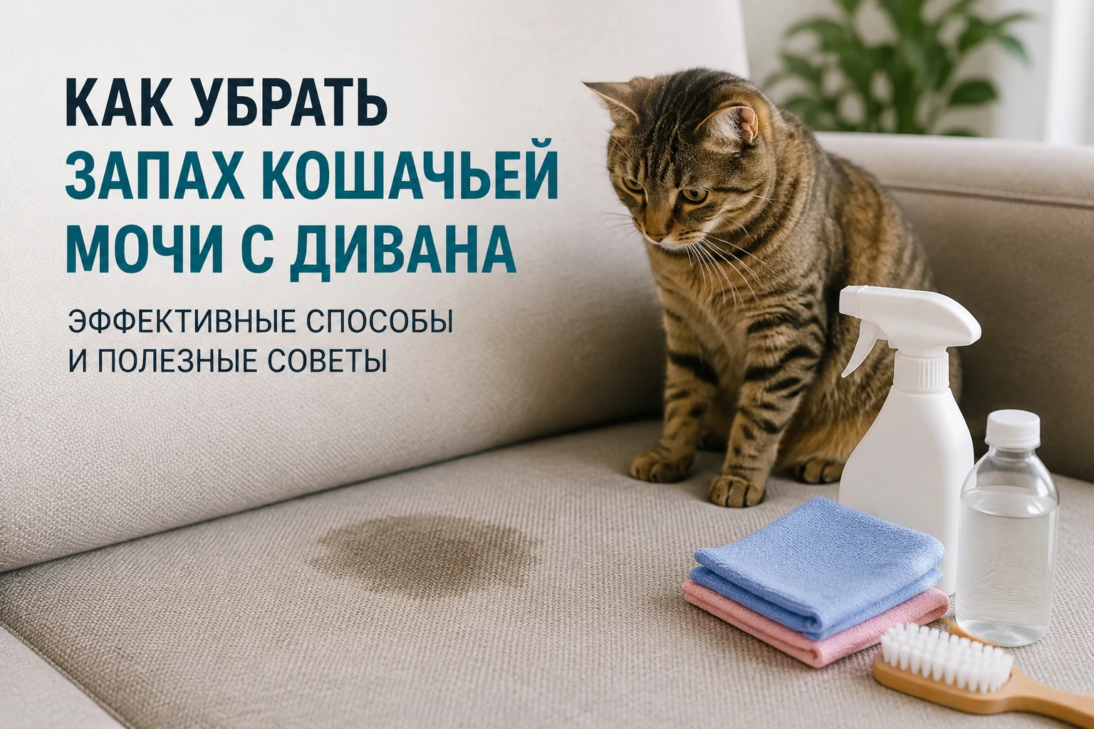 Как убрать запах кошачьей мочи с дивана