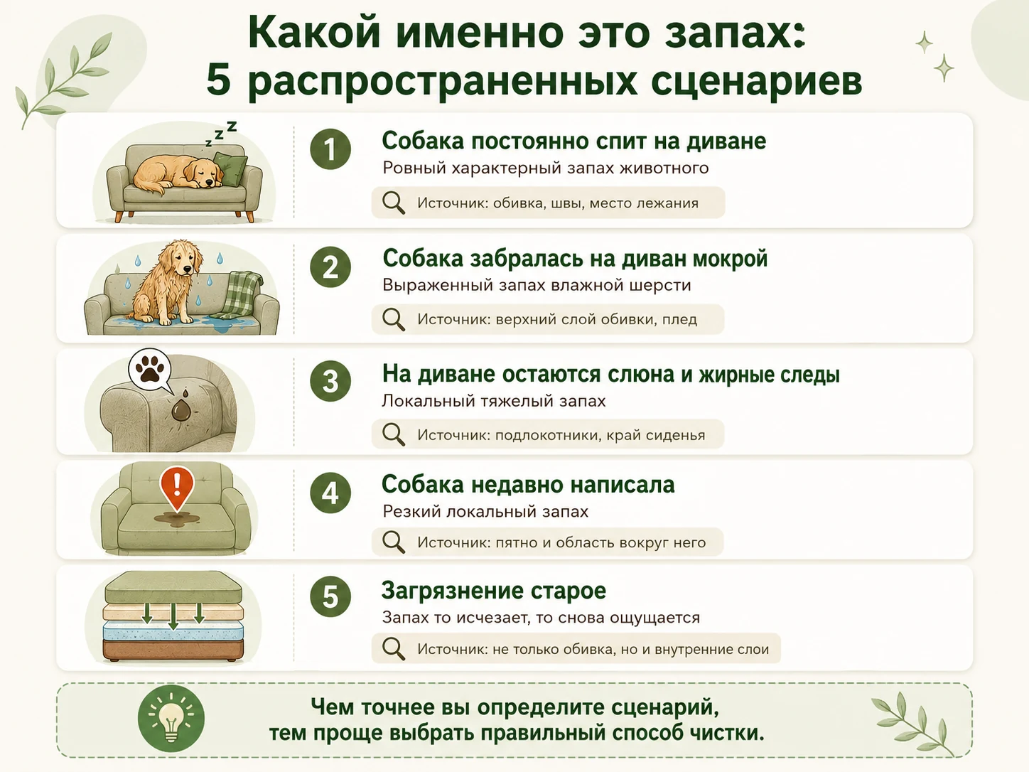 Какой именно запах собаки на диване