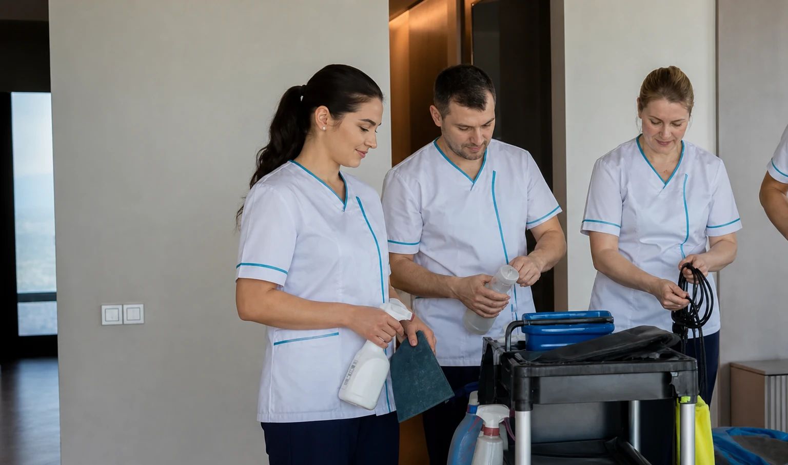 Команда специалистов клининговой компании Clinero в Москве