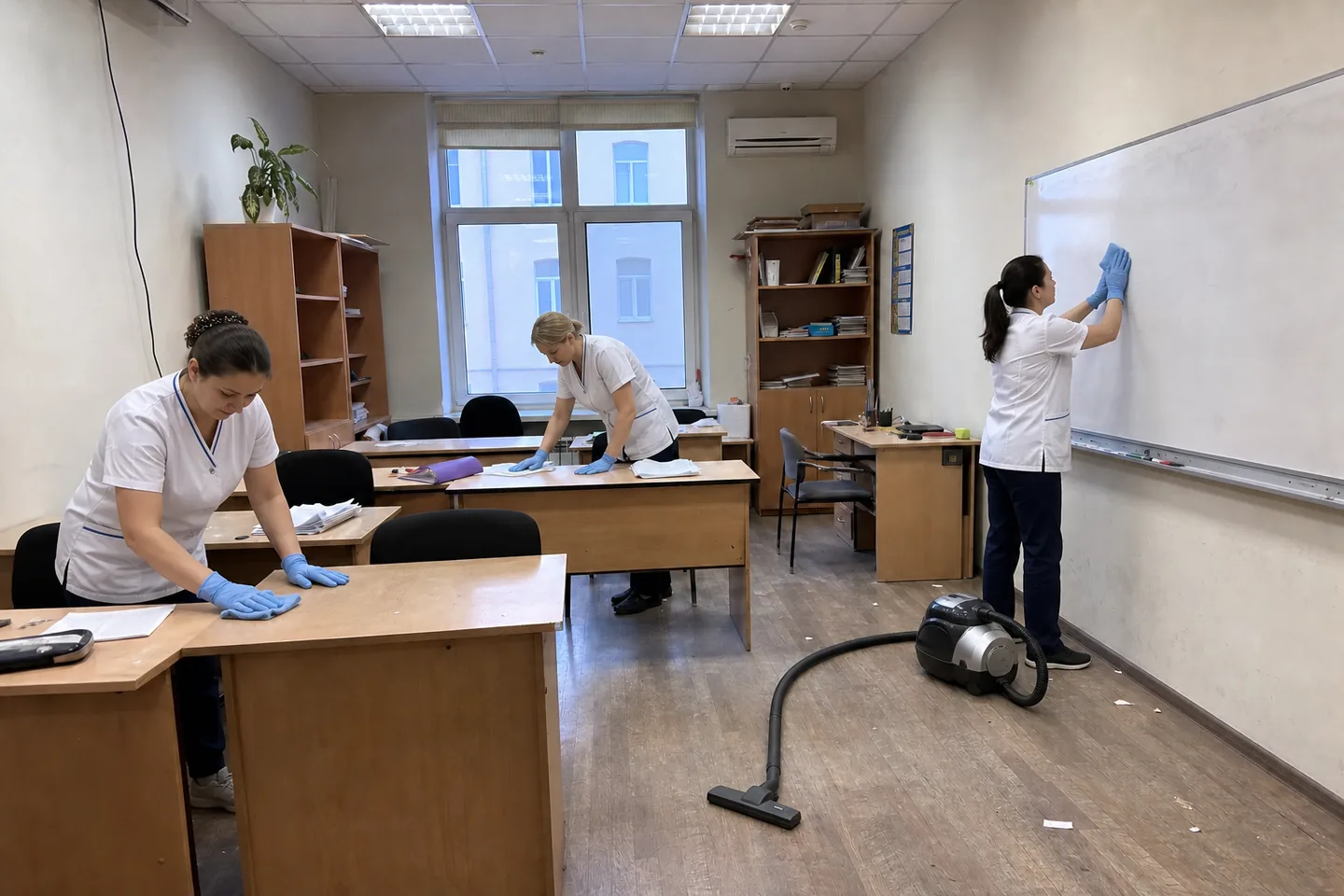 Комплексная уборка учебного центра: в процессе
