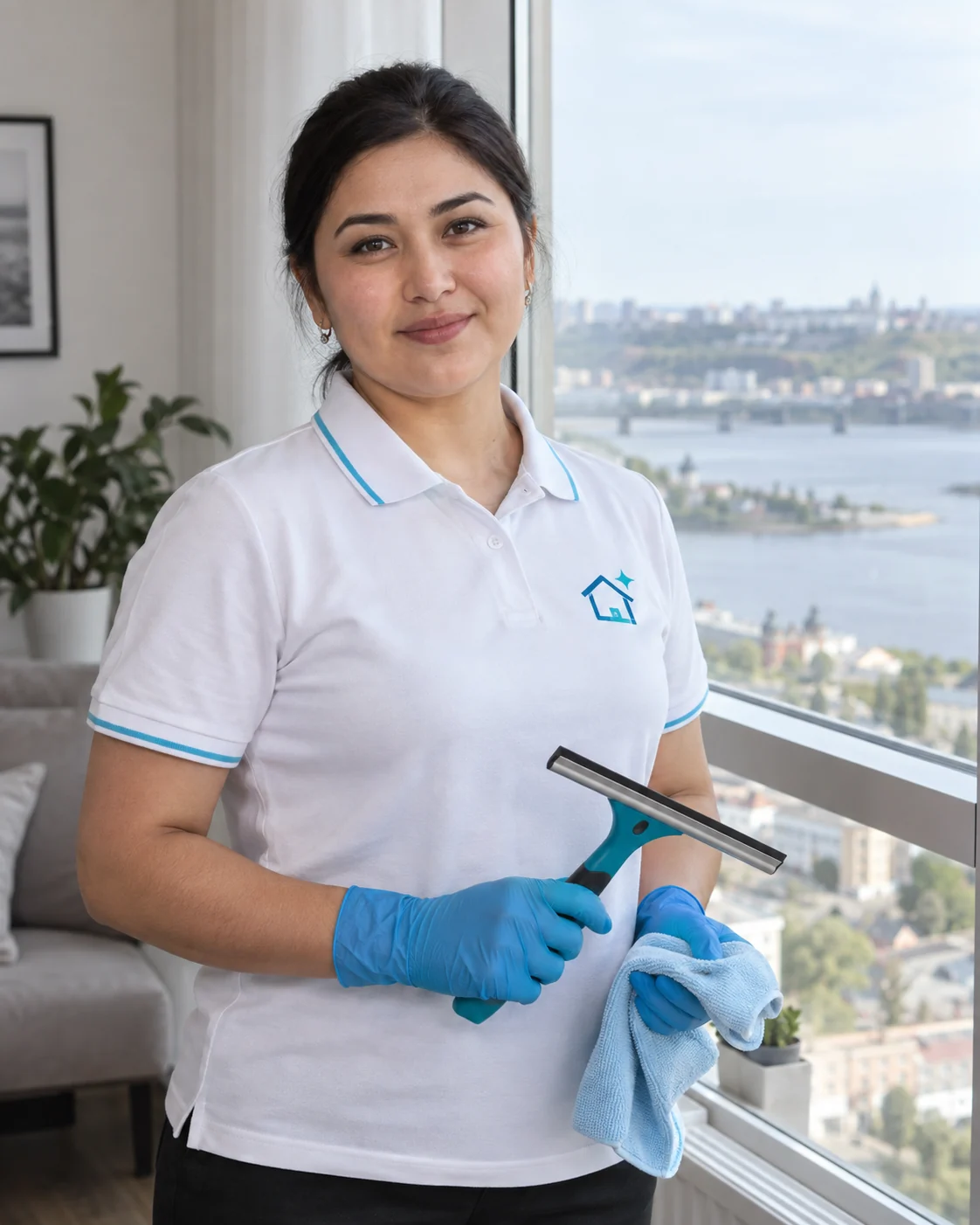 Специалист Clinero по мойке окон